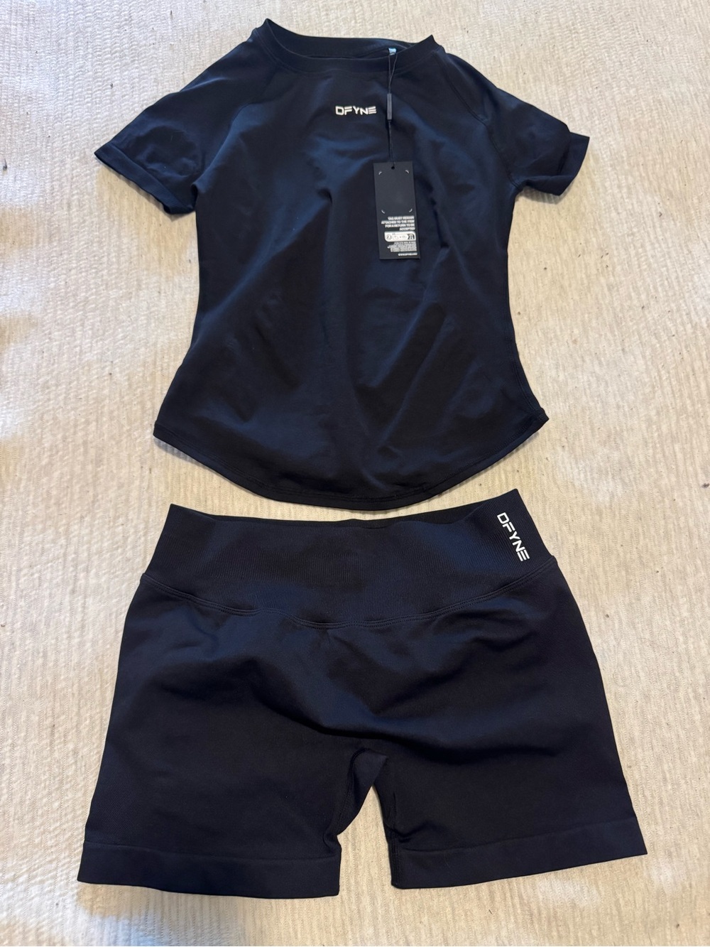 DFYNE Black High-Rise Women's Athletic Shorts